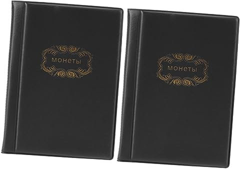 STOBOK 2pcs Coin Collection Album Book Coin Storage for Collectors Russian Language Cover Photograph Storage Pockets