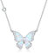 DAYLINLOVE Schmetterling Kette 925 Sterling Silber Opal Blauer Schmetterling Anhänger Halskette Schmetterling Schmuck Geschenke Damen Mädchen Freundin Tochter Mutter Ehefrau Schmetterling Liebhaber