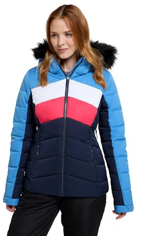 Mountain Warehouse Cascade Womens Padded Ski Jacket - Atmungsaktiver & wasserabweisender Mantel mit Kapuze, Komfortabel -Winter Skiing, Sports & Outdoors Blau Damengröße EU 46