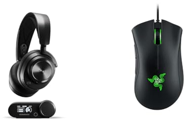 SteelSeries Arctis Nova Pro Wireless - Multi-System Gaming-Headset – PC & Razer DeathAdder Essential 2021 - Essentielle Gaming-Maus mit optischem 6.400-DPI-Sensor Optischer Sensor mit echten 6.400 DPI