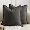 Mandioo 2er Set Dekorativer Kissenbezug Woven Textured Sofakissen Dekokissen Kissenbezüge Super Soft Premium Simple Design Wurfkissenbezug Schlafzimmer Wohnzimmer Dunkelgrau 60x60cm