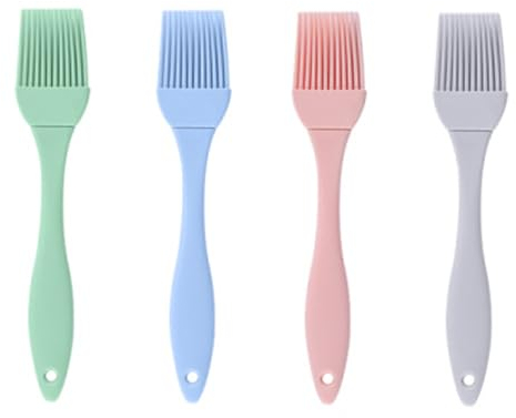 4 Stück Silikonpinsel,Backpinsel Silikon,Grill Küche Pinsel,Backen Silicone Brush,Grillpinsel Küchenpinsel Basting,Hitzebeständig ölpinsel Baking,Pastry Backpinsel-set,Kitchen Kochpinsel Kuchenpinsel