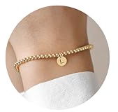 TINGN Armband Damen Gold, Armreif, Armbänder, Bracelet Women, Schmuck Damen, Armkette, Personalisierte Valentinstag Geschenke, Armband Buchstaben L