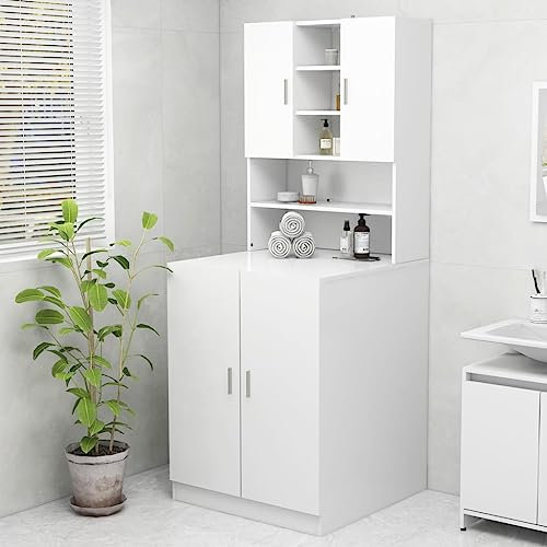 Meuble pour machine à laver Blanc 70,5x25,5x90 cm,Accessoires pour appareils électroménagers,Accessoires pour appareils de blanchisserie,Accessoires pour lave-linge & sèche-linge,48.5 LB,808386