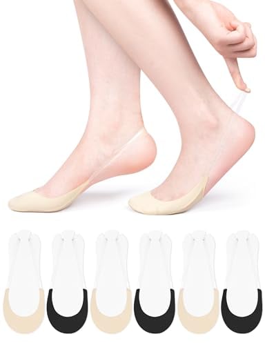 Becellen 6 Paar Invisible Füßlinge Damen, No Show Slingback-Socken Low Cut Ballerina Socken Unsichtbare Halbsocken mit Transparent TPU Sling