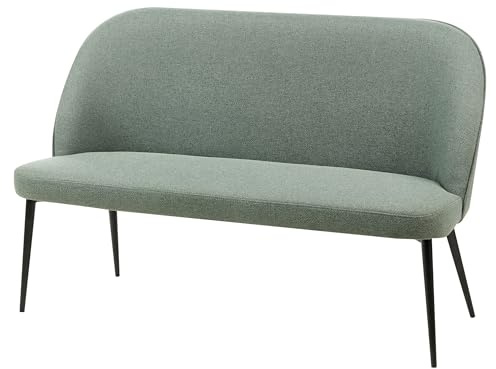 Modernes 2-Sitzer Küchensofa Stoff hellgrün Metallbeine schwarz Osby