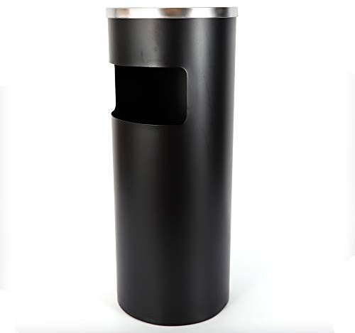 Edelstahl Standaschenbecher 30L Mülleimer Mit Aschenbecher, Eimer Standascher Edelstahl Mit Inneneimer Standaschenbecher 60 cm (schwarz)