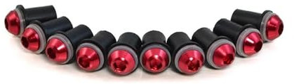 HUIGAR Visserie pour Bulle Moto pour Ya&MAHA XJ600 XJ900 XJ400 XT600 R1 R6 R3 R25 5mm 10pièces Boulons De Pare-Brise De Moto Fixation D'écrou À Vis(Rouge)