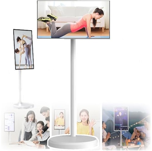 Monitor Portatile Smart Screen Da 32 Pollici - Design Wireless, Regolazione Multi-angolo, Display 1080p, Movimento Completo per Casa, Affari