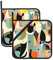Mid-Century Modern Art Cat Kitchen Companion - Juego de soportes para ollas para hornear resistente al calor, ideal para cocinar, barbacoas y hornos microondas