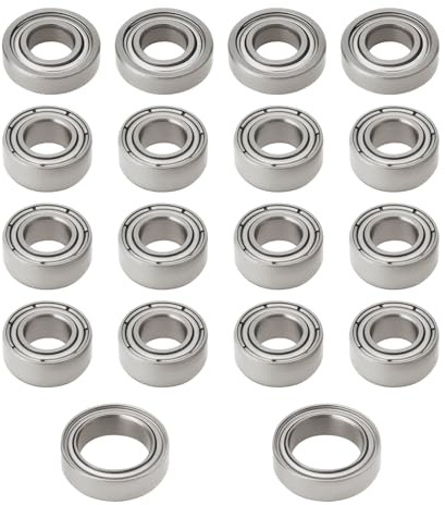 The Lord of the Tools 18 Stück Vollständiger Kugellagersatz Metalllager Stahllager Kompatibel mit T-amiya MB-01 5x11x3mm 5x10x4mm 8x12x3,5mm Silber