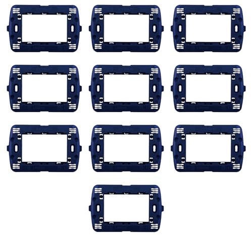 10 supporti a 3 moduli/posti per placche, scatola 503, Compatibile Con BTicino Living, alta qualità e lunga durata, per placche in plastica, alluminio e vetro, originali e compatibili