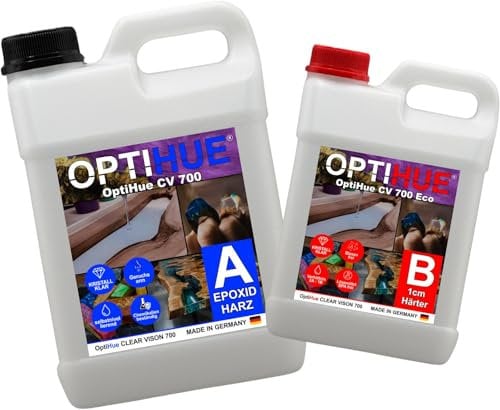 Epoxidharz 2K Gießharz Set Klar transparent 0,75 Kg - 300Kg | Gießhöhe bis 1cm | DIY Epoxy Resin Kunstharz für Boden, Holz, Schmuck, Versiegelung usw. (3Kg)