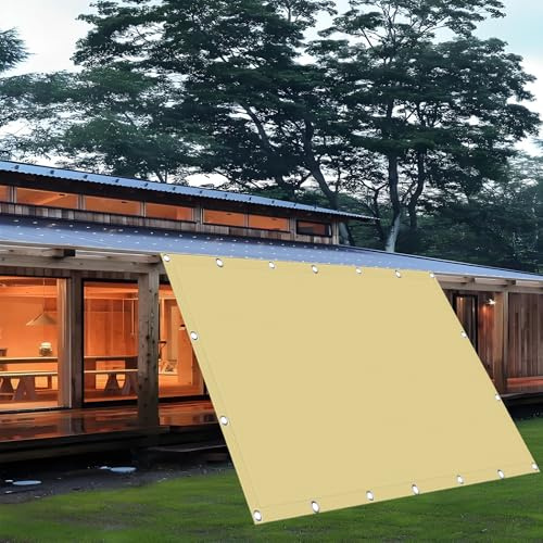 Tela Sombra Exterior 1.3 x 2.5 m Protección Rayos UV Impermeable Vela de Jardín Resistente Al Desgarro con Ojales y Cuerdas para Exterior, Jardín, Patio, Color Crema