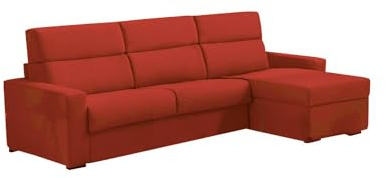 Talamo Italia - Sofa mit Halbinsel Valeriana, Ecksofa für Wohnzimmer, gepolstert, Abnehmbarer Bezug, 100% Made in Italy-Qualität, 280x160 h100 cm, Orange