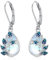 Pfaue-Ohrringe aus 925 Sterling Silber, Pfauen-Ohrringe für Frauen, Mondstein-Schmuck, Geschenke.