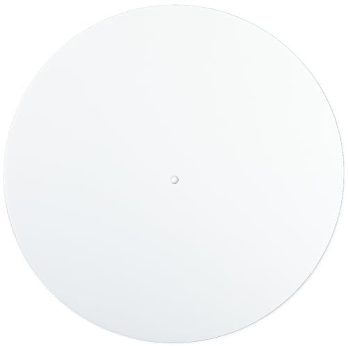 CRASPIRE Acrylic Vinyl Mat Record Player White Slipmat 11.8 Inch Anti Slip Anti Static Flat Round Protective LP Records Turntable Platter Pad Mats for Cleaner Audio Output Reduce Noise Accessories