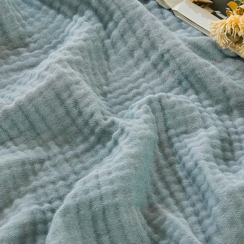 EMME Musselin Decke 127x177 Baumwolle Oeko-TEX Melange Türkis Kuscheldecke