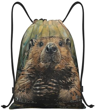 Turnbeutel Biber Rucksack Mit Kordelzug Waterproof Kordelzugbeutel Verstellbar Beutel Mit Kordelzug Für Sport Schule Strand