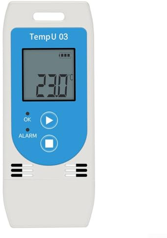 YobiLife Reusable USB Temperature and Humidity Data Logger, LCD Screen, 32000 Data Points Capacity, -30°C to +60°C Range, 0%-85% RH, CSV/PDF Export for Logistics, Warehouse and Cold Chain Tracking