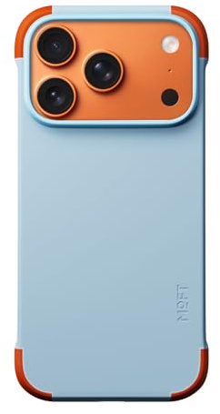 MOFT MOVAS Rahmen Hülle für iPhone 17 Pro für MagSafe, Ultra Dünner und Ultra Schutz - TPU-Eck Schutz mit Weiches Veganes Leder，0.75 mm (0.03 in) Ultra Slim（Soothing Mist + Sunrise）