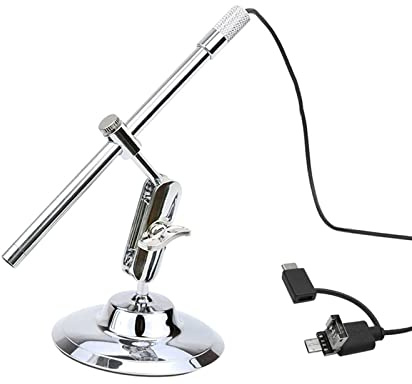 Aumotop USB-Digitalmikroskop-Inspektionslupe mit 10- Bis 200-facher Vergrößerung und Einstellbarer Beleuchtung, Geeignet für -Smartphones, PC-Computer, Laptops, Lupe mit LED-Licht, Lupenlupe für