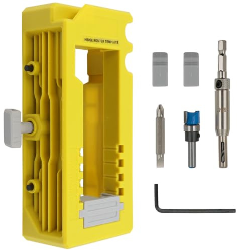 Door Hinge Jig Kit 3-5 Inch Adjustable with Router Inserts | 1/4 And 5/8 Inch Radius; For Door Hanging Cabinet Woodworking Installation