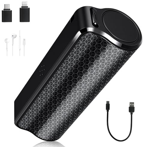 Enregistreur Vocal Espion Discret - 128GB Dictaphone Enregistreur Vocal 1537 Kbps à Enregistrement One-Touch, Enregistreur Vocal Espion Discret pour Réunions, Cours, Interviews