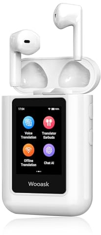 A8 Sprachübersetzer & Übersetzer KopfhöRer 2-In-1 – 144 Sprachen Echtzeit, Offline Übersetzer Ohne Internet, KI Translator Ohne App mit Display & Ladecase, FüR Reisen & Business