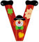 SEVI 81758 Holzbuchstabe V Clown ca. 10 cm, Türbuchstaben für Kinderzimmer, ABC Lernspielzeug aus Holz, pädagogisches Spielzeug für Kinder ab 3 Jahren, Buchstabe Clowns Sortiert, Lila