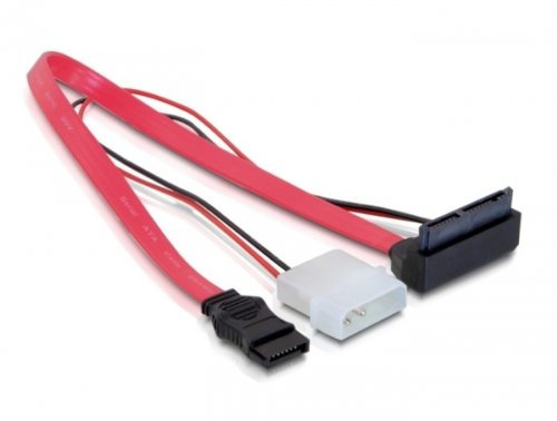 DeLOCK SATA Cable Micro 0.3m - Cable SATA, Rojo