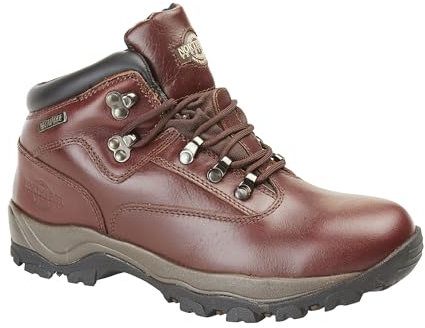 Northwest Territory INUVIK Men’s Mid Rise Waterproof Leather Hiking & Walking Boots - Oxblood - UK 8