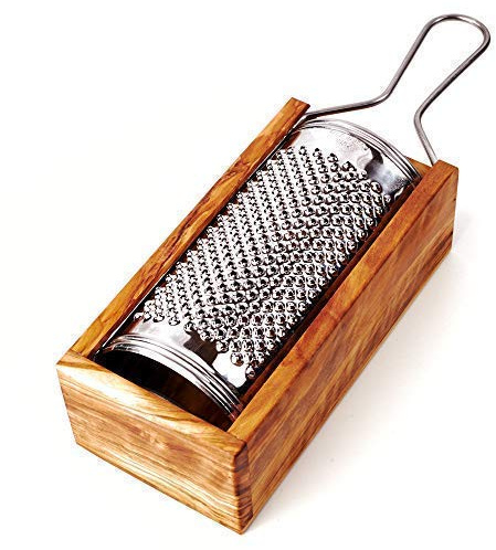 das Olivenholzbrett Parmesan Grater with Container 29 cm x 5.5 cm x 9 cm