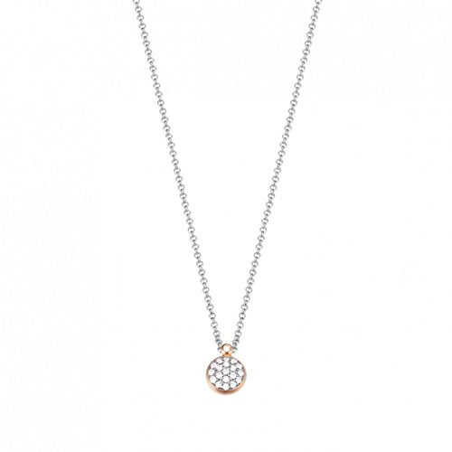 Esprit Damen Halskette 925 Sterling Silber Zirkonia charming grace 42 cm weiß ESNL93184A420