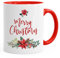 Autiga® Tasse Weihnachten Merry Christmas Blumen Weihnachtsstern Christstern Teetasse Kaffee-Tasse rot 325 ml