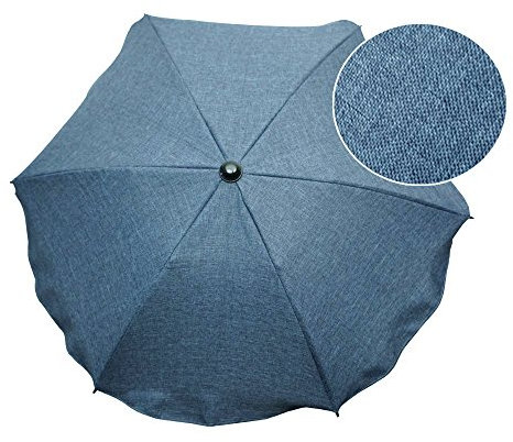 Universal 50+ UV Parasol Umbrella Newborn Baby Toddler Carriage Pram Pushchair Stroller Buggy Protect from Sun Rain Canopy (Jeans Blue)