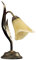 ONLI 4230/L Lampada da tavolo in metallo marrone spennellato oro con vetro ambra, 25 x 38 cm