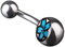 viva-adorno 1 Stück Bauchnabel Piercing Banane 316L Chirurgenstahl 20 verschiedene Motive Z380, S17 Hibiskus Blüte türkis
