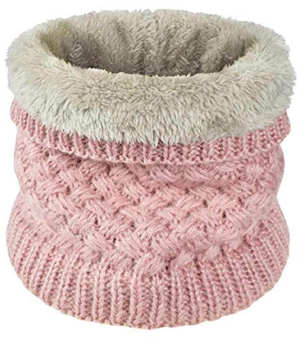 Yuson Girl Hiver Col Écharpe Chauffant Tour De Cou Tricoté Avec Doublé Polaire Chaud Cache-Col Épais Foulard Tube Écharpe Ronde Pour Femme Homme