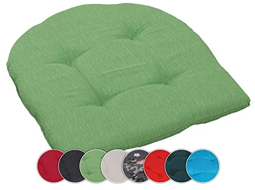 Beo Sitzkissen Stuhl 41x41 Halbrund | Atmungsaktives Sitzkissen Gartenstuhl Made in EU | UV-beständiges Sitzpolster Gartenstuhl | Stuhlkissen Outdoor waschbar | Sitzkissen Bank in Hell-Grün, 20556