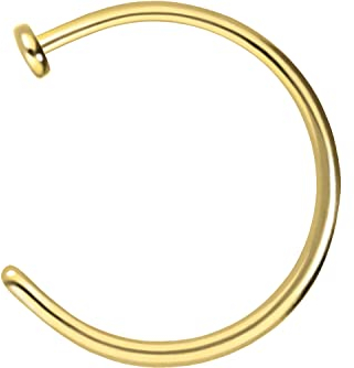 PIERCINGLINE Nasenring offen Chirurgenstahl Nasenpiercing Piercing Ring Nase Goldfarben 0,8 x 8 mm