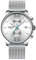 Affute Orologi da uomo moda sport al quarzo analogico nero maglia acciaio inossidabile impermeabile cronografo orologio da polso automatico data - Bianco argentato