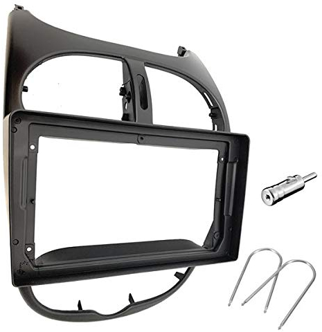 Sound-way Kit Montage Adaptateur Cadre de Radio 2 DIN Façade Autoradio, Adaptateur Antenne, Clés de Demontage compatibel avec Peugeot 206