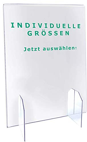 Trofecto Spuckschutz mit Durchreiche aus PETG Acrylglas als Thekenaufsatz - Acrylglas Platte - Typ 5 (100x80cm, Stärke 5mm)