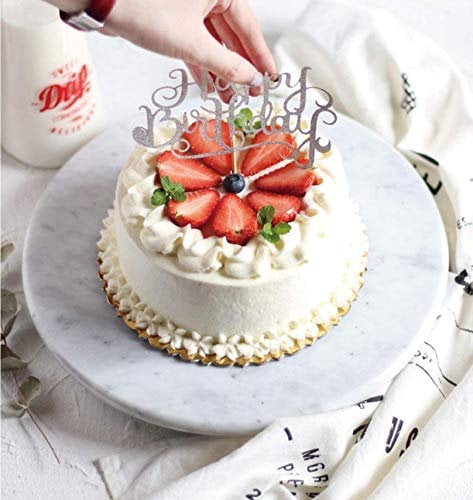 KUANDARMX Cake Turntable, DIY Mold Rotating Cake Stand Turntable 12 Inch Natural Marble Cake Decoration Display Stand