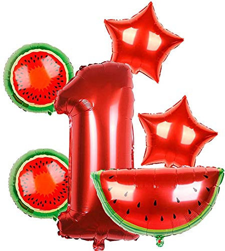 Folienballon, NALCY Nummer 1 Ballons, Wassermelone Folienballons One in a Melone Ballon-Banner Digitaler Ballon 1. Geburtstag Partyzubehör Dekoration für Kinder Sommer-Obst-Dekorationen