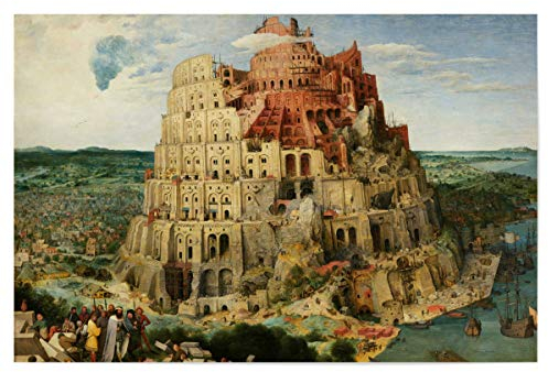 artboxONE Poster 90x60 cm Natur Der Turm zu Babylon - Bild Pieter Bruegel der ältere Architektur Babylon