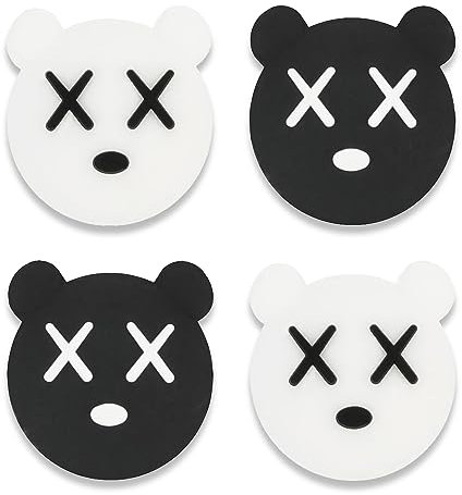 Owngen Capuchons de pouce mignons pour Nintendo Switch/Lite/OLED, Kawaii Magic Moon Joy-Stick 3D analogique ergonomique pour manettes NS Joy-Cons (noir et blanc)