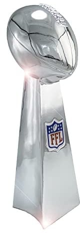 Sportzday Fantasy-Fußball-Trophäe, 35,6 cm, groß, ultimative Fantasy-Football-Trophäe, realistische Fantasy-Liga-Gewinner-Trophäe, helles Silber, Elegantes und langlebiges Design