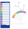 Daily Schedule Pocket Chart, Classroom Charts with 13+1 Pockets, 13 Double-Sided Reusable Colored Cards, 13 Blank Ones and 2 Over-Door Mounting Hangers Include (Blue, 13” x 36”)